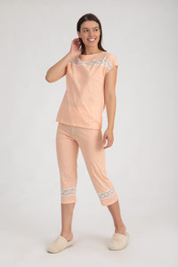 Pretty Pajama Set With Lace insert