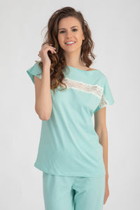 Pretty Pajama Set With Lace insert