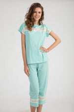 Load image into Gallery viewer, Pretty Pajama Set With Lace insert
