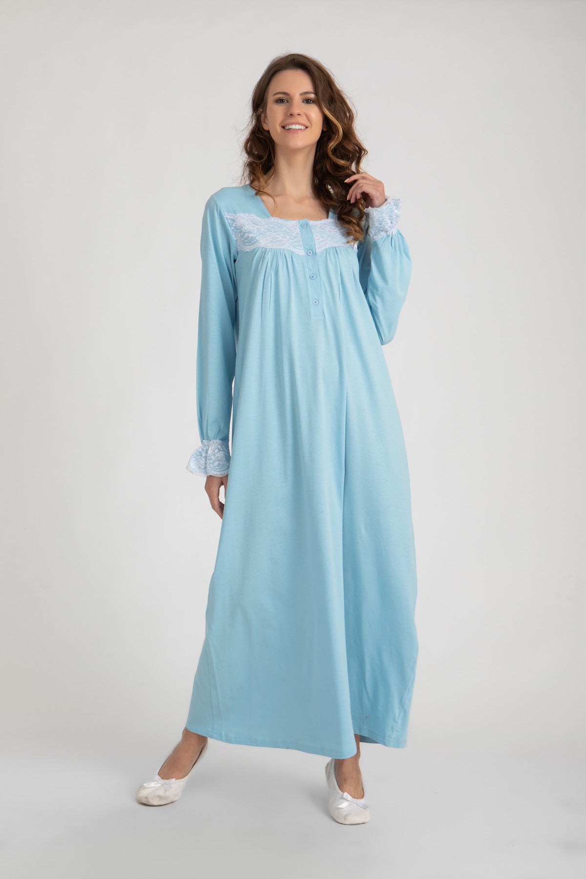 Classic Charmaine Nightgown With lace Trim