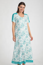 Load image into Gallery viewer, Bouquet of Flower Print Short Sleeve Nightdress
