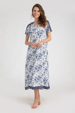 Load image into Gallery viewer, Bouquet of Flower Print Short Sleeve Nightdress
