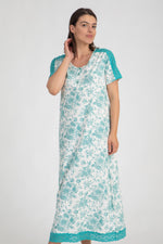 Load image into Gallery viewer, Bouquet of Flower Print Short Sleeve Nightdress
