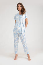 Load image into Gallery viewer, Short Sleeve All Over Flower Print Pajama
