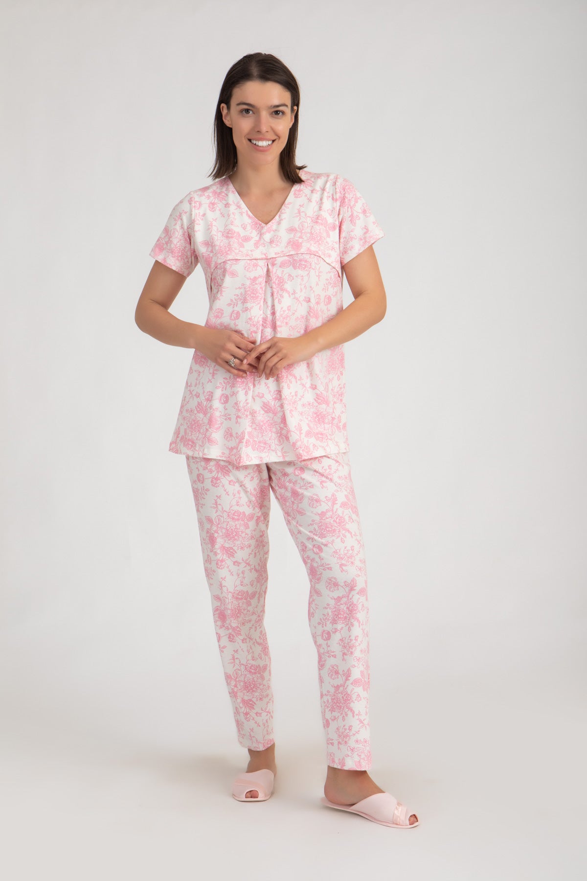 Short Sleeve All Over Flower Print Pajama