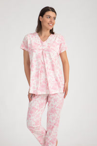 Short Sleeve All Over Flower Print Pajama
