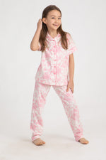 Load image into Gallery viewer, Girls Short Sleeve All Over Flower Print Pajama
