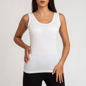 Women's Wide Strap 100% Cotton Tank Top Undershirt