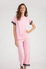 Load image into Gallery viewer, Elegant Pajama with Contrast lace trim
