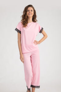 Elegant Pajama with Contrast lace trim