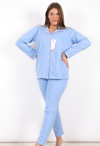 Peek-A-Boo Bunny Cozy Botton down Pajama