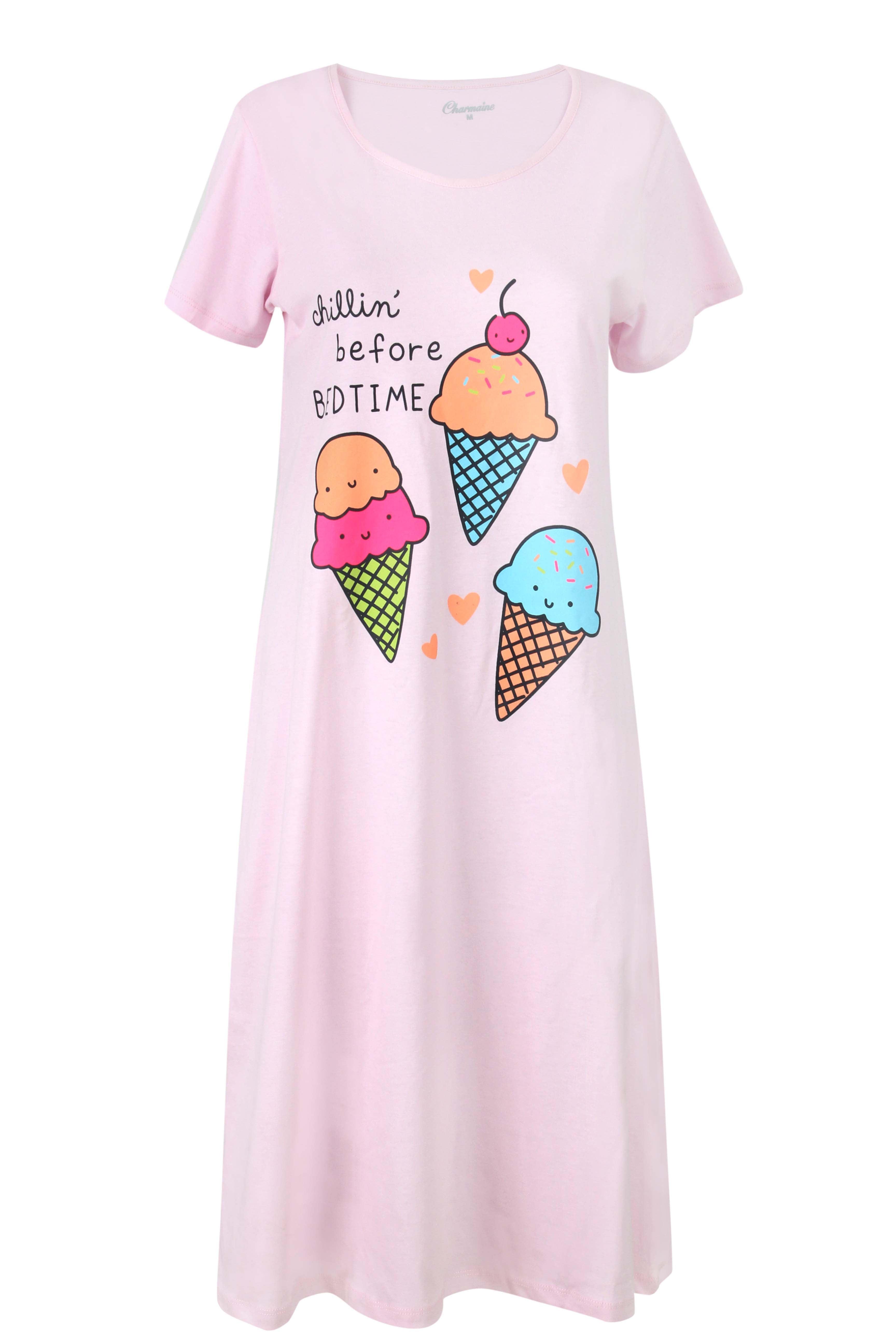 Ice Cream Print Short Sleeve Nightshirt