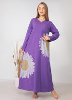 Load image into Gallery viewer, Long Sleeve SunFlower Print Wide Nightgown
