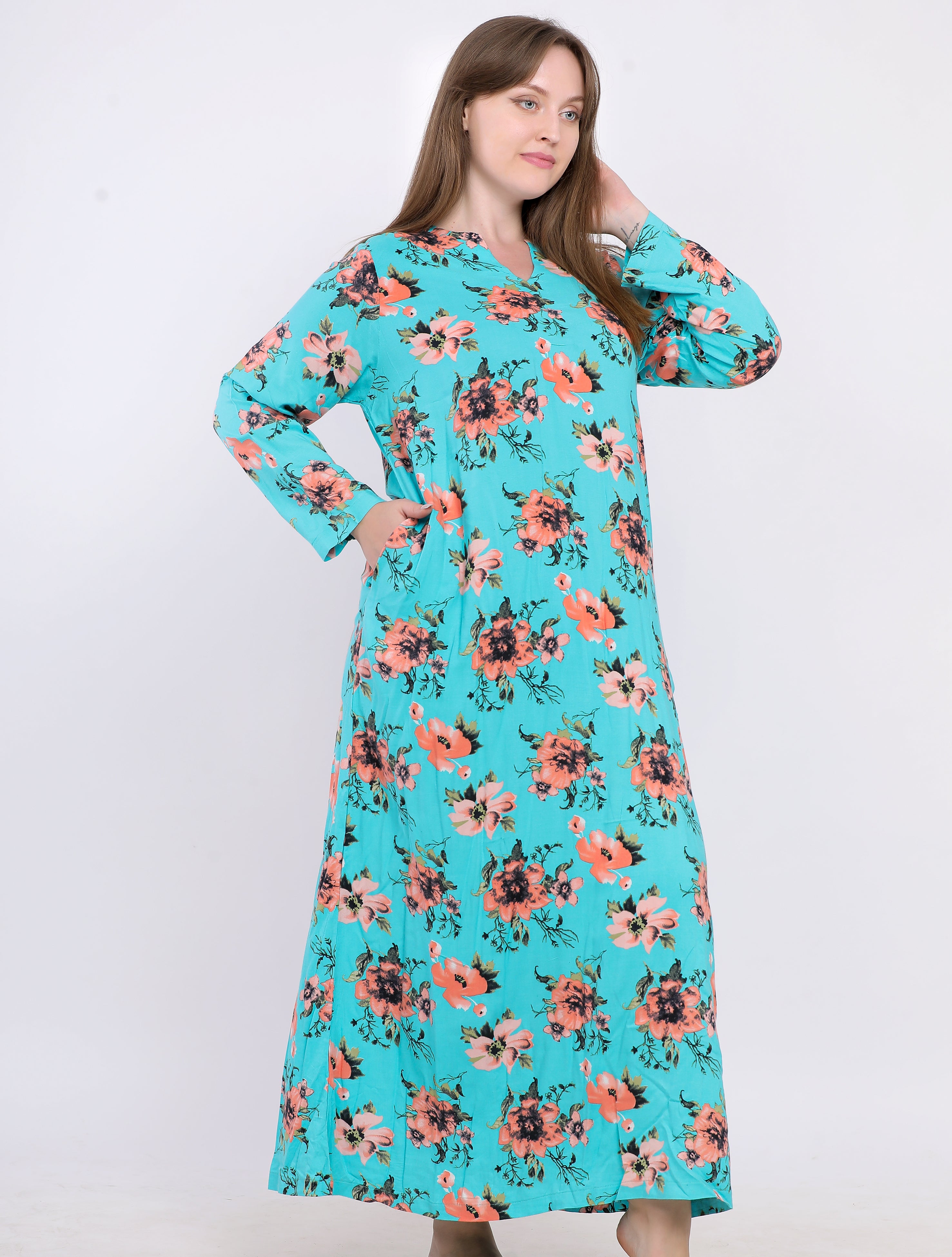 Women All Over Print Viscose Nightshirt