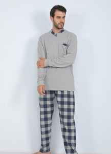 Long Sleeve Printed Pajama V Kneck
