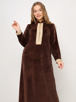 Load image into Gallery viewer, Long Sleeve Wide Velvet Homedress

