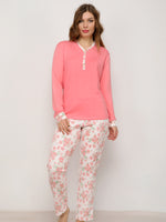 Load image into Gallery viewer, Long Sleeve Plain Floral Pj
