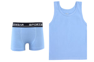 Boy's Sleeveless Undershirt Tank Top and Boxer Underwear Set