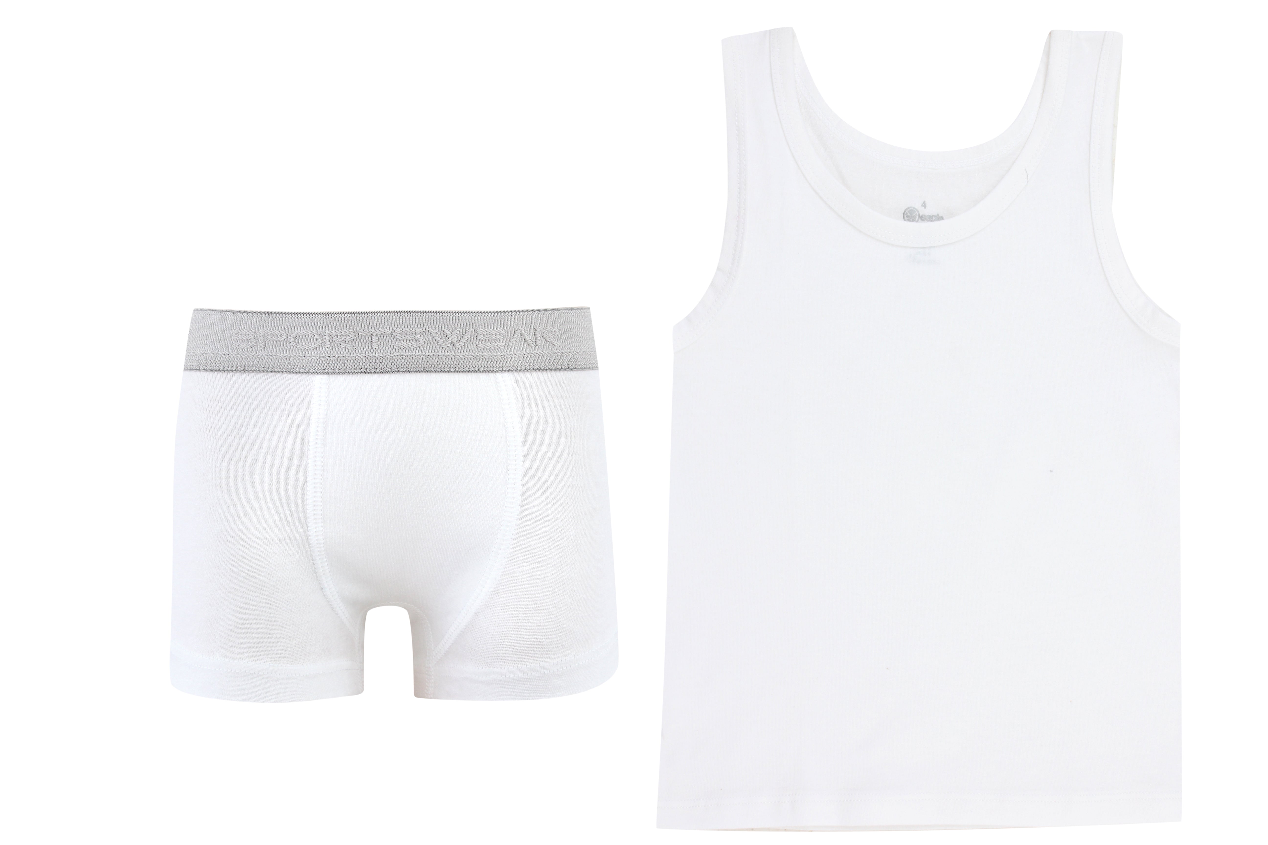 Boy's Sleeveless Undershirt Tank Top and Boxer Underwear Set