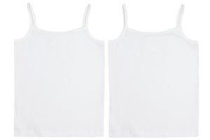 Girl's Spaghetti Strap 100% Cotton Cami Vest, 2 Per Pack