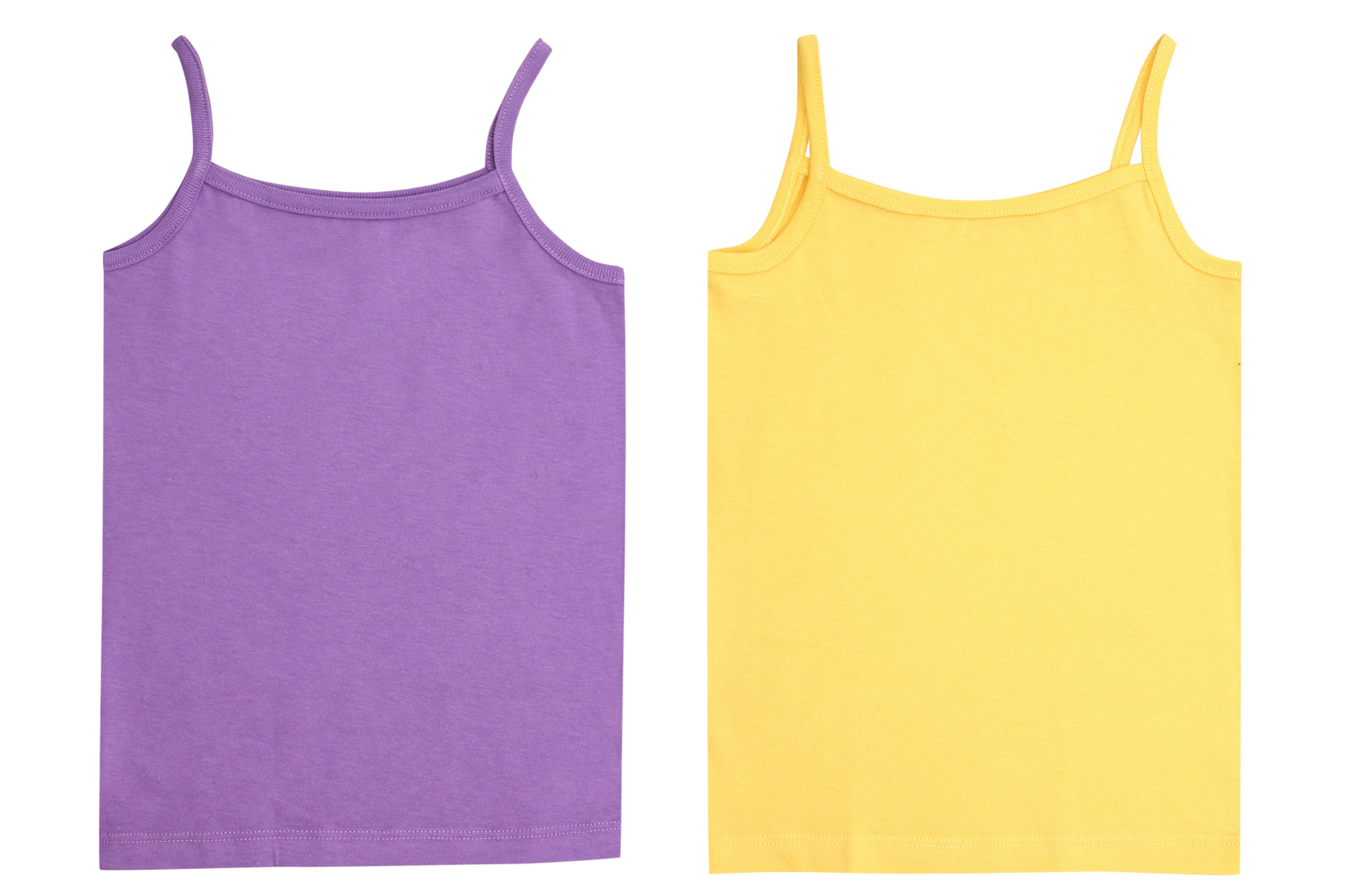 Girl's Spaghetti Strap 100% Cotton Cami Vest, 2 Per Pack