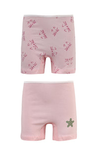 Girl's Boxer Shorts Underwear, 2 Per Pack
