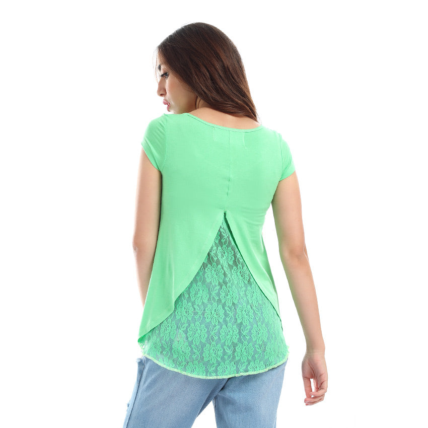 Short Sleeve Top Lace on Back