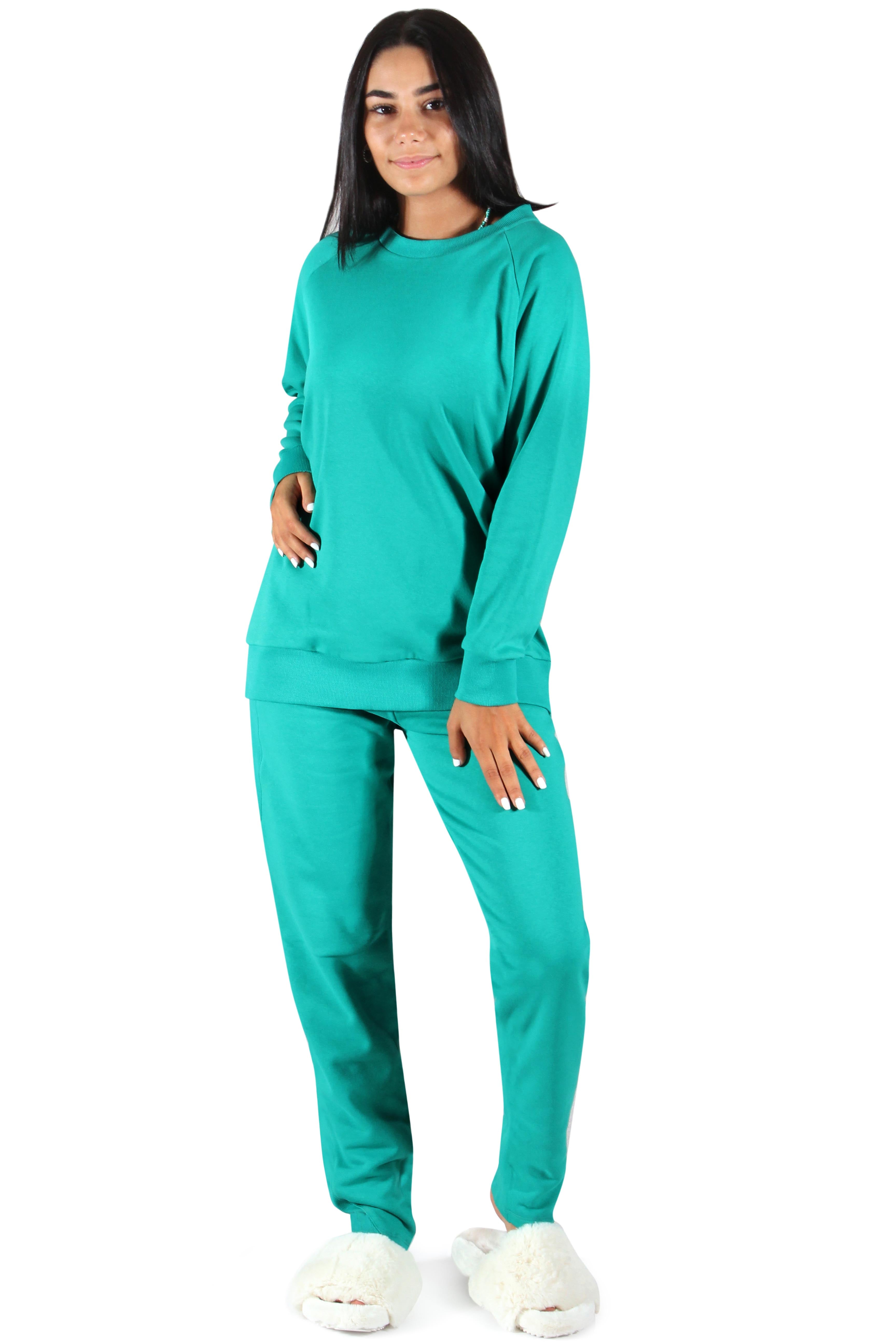 Long Sleeve Plain Women Loungeset