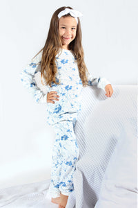 Girls Long Sleeve Flower Print Pajama