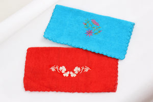 Embroidered Towel with scalloped border