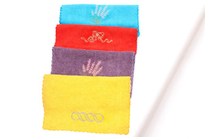 Embroidered Towel with scalloped border