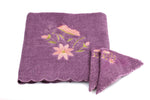Load image into Gallery viewer, Embroidered Towel Set 3 Pcs with scalloped border
