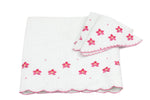 Load image into Gallery viewer, Embroidered Towel Set 3 Pcs with scalloped border
