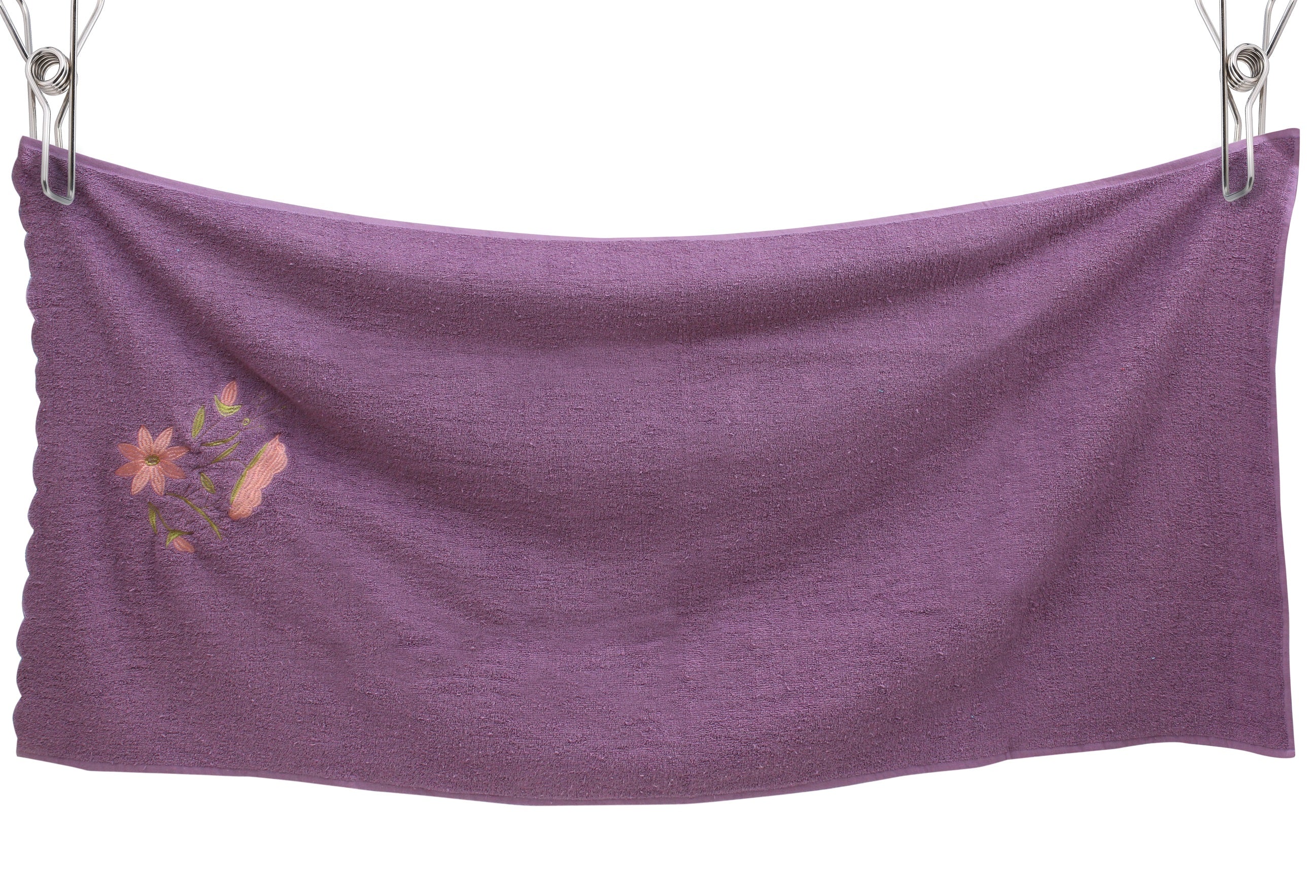 Embroidered Towel Set 3 Pcs with scalloped border