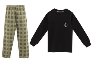 Checkered Boys Pj With Sea Detail