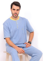Load image into Gallery viewer, Men Short Sleeve Plain Round Neck Pajama
