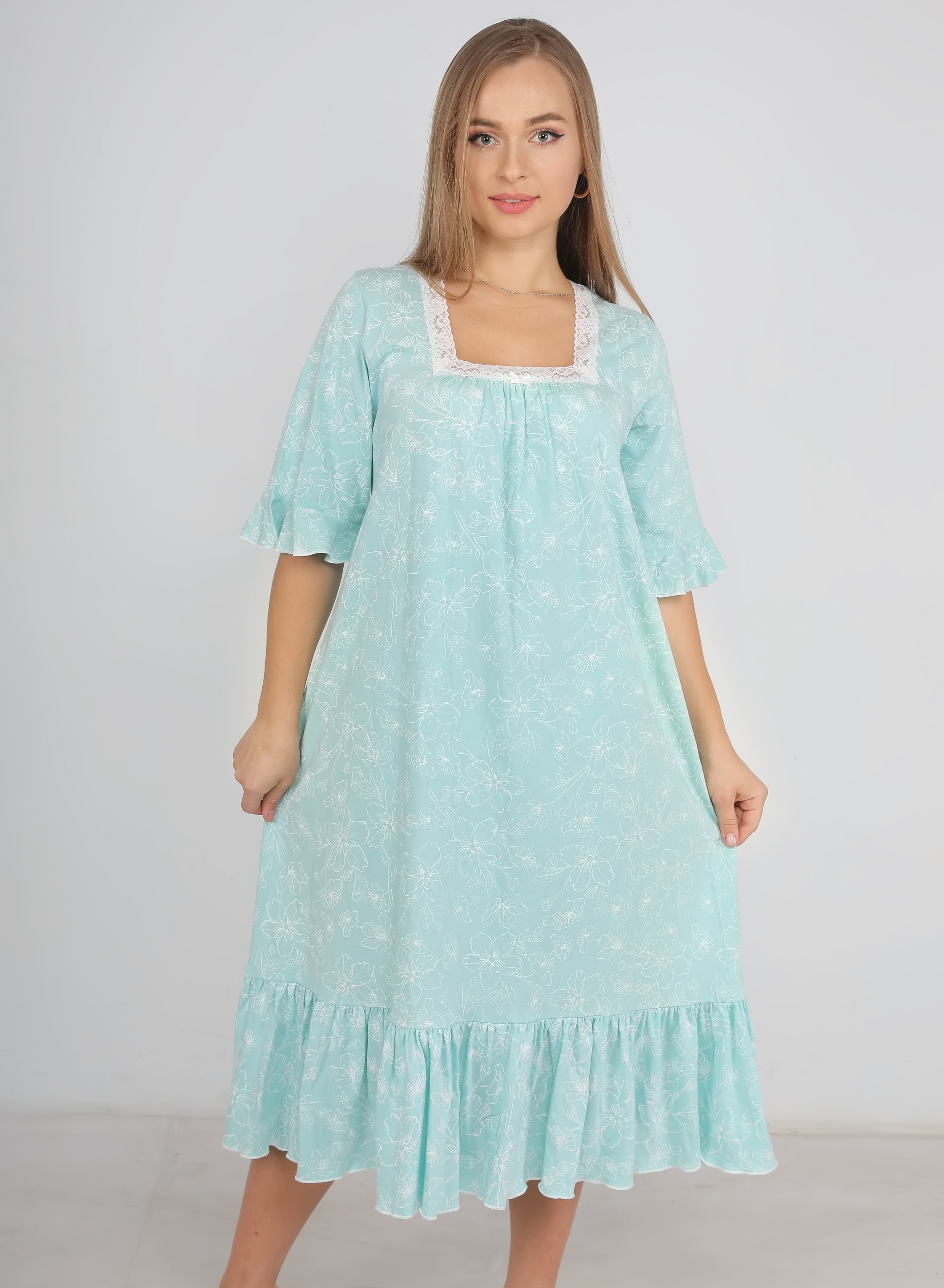 Short Sleeve All Over Printed Nightdress
