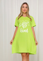 Load image into Gallery viewer, Bee Kind print Cotton Loungedress
