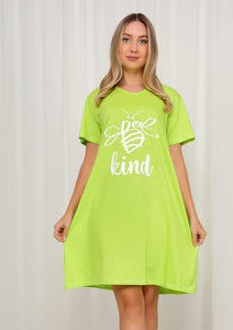 Bee Kind print Cotton Loungedress