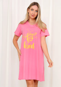 Bee Kind print Cotton Loungedress