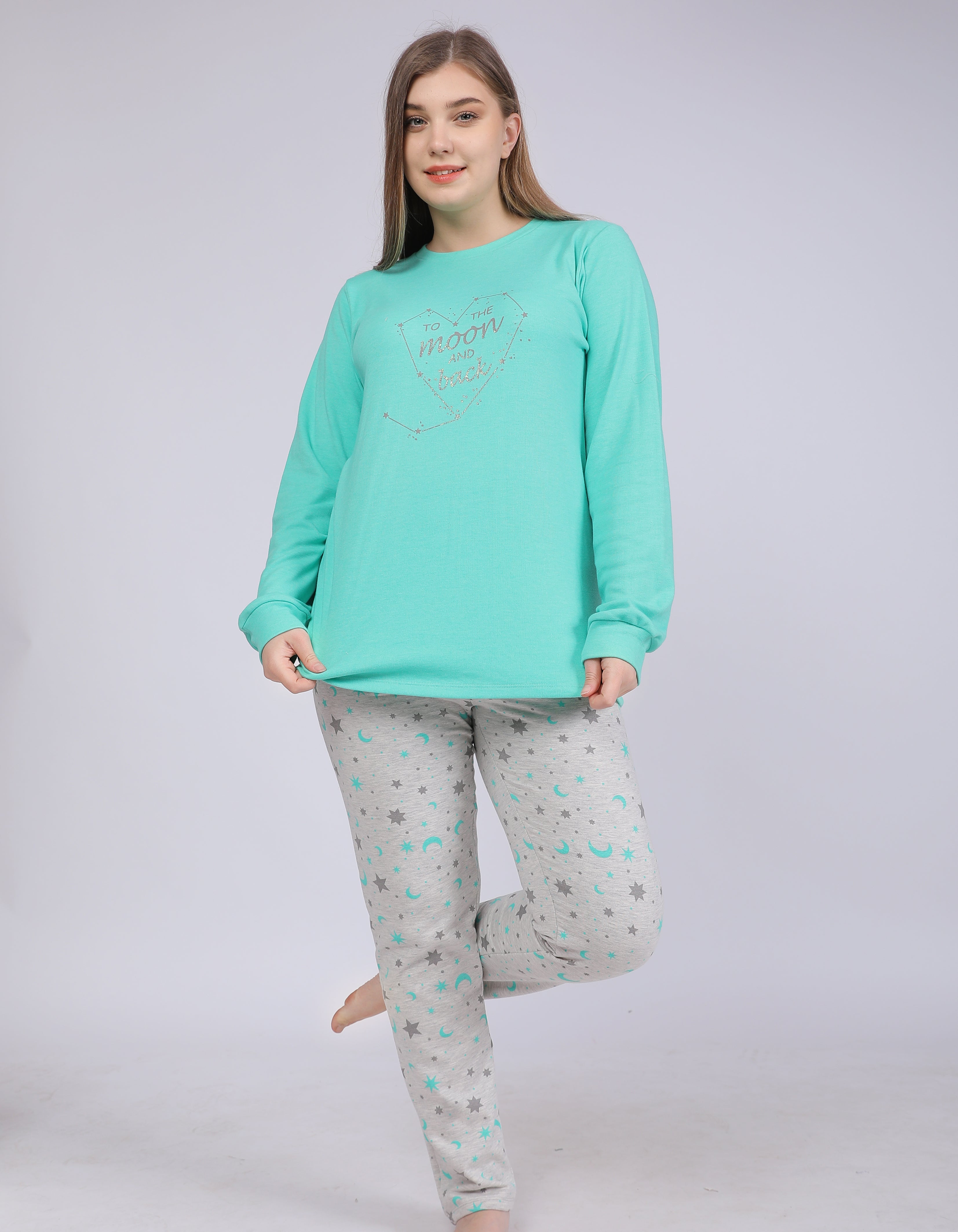 Cosy Long Sleeve Pajama With Print To the Moon&Back