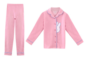 Girls Peek-A-Boo Bunny Cozy Botton down Pajama